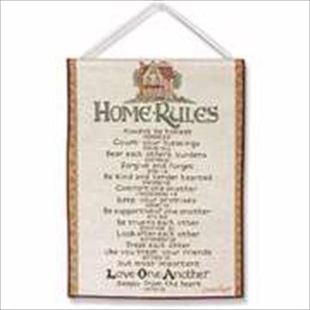 MANUAL WOODWORKERS & WEAVERS Manual Woodworkers & Weavers 08038X Bannerette Home Rules Tapestry 13 x 18 HWHRWV